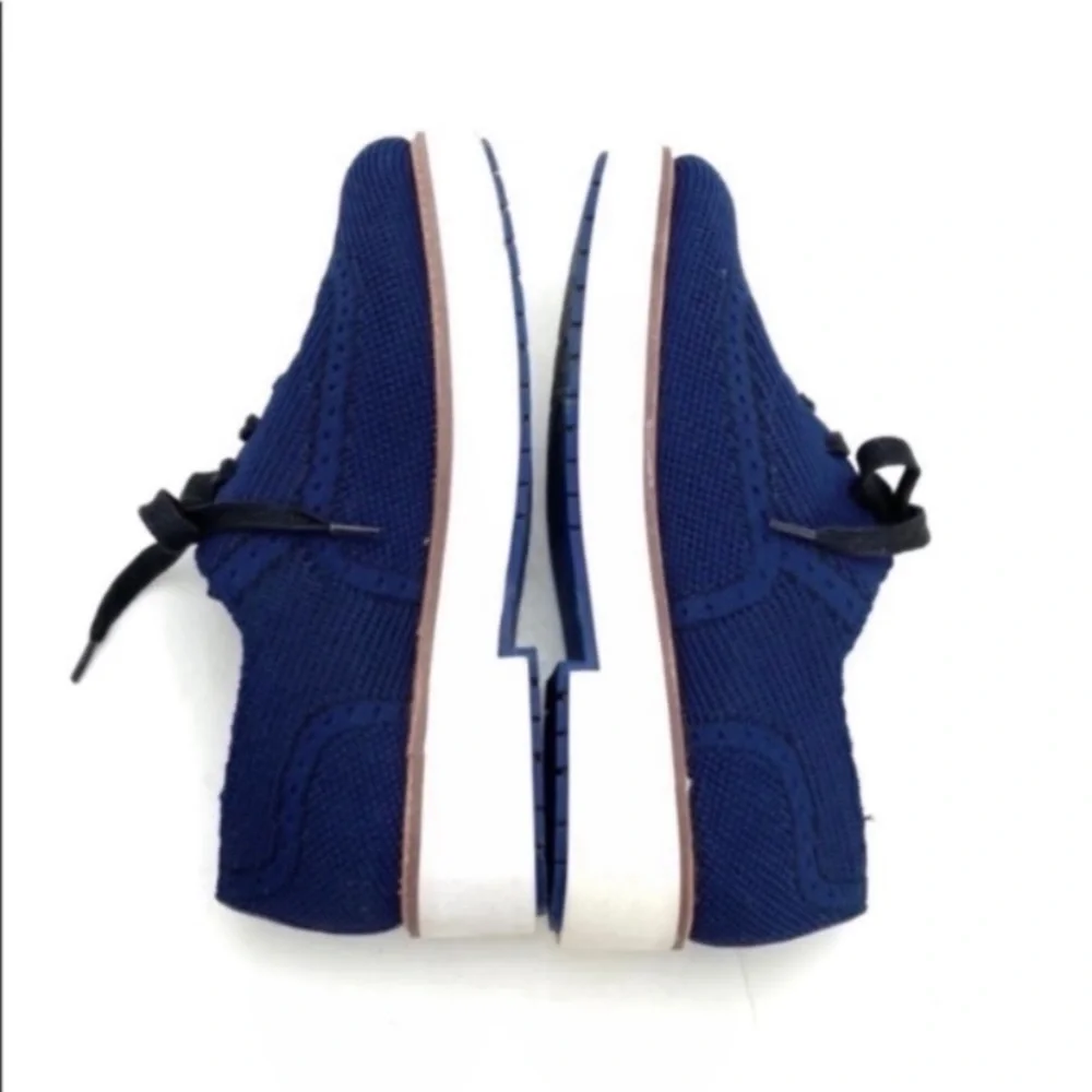 ZARA Knitted Platform Sole Classic Oxford Shoes in Blue Size 7.5